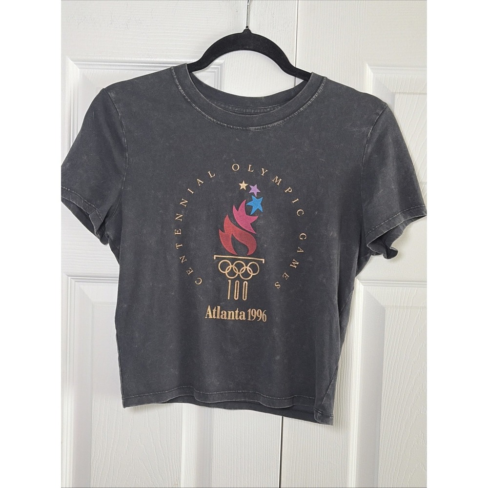Heritage Atlanta 1996 Olympic Games Tee Womens Size L Black Vintage Graphic